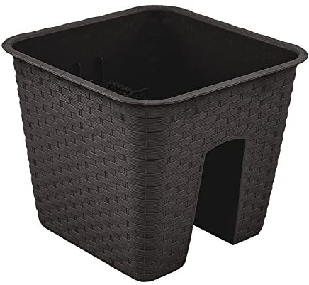 Geländerkasten Blumenkasten Rattan-Optik DRLB280 8,5L umbra Balkonkasten Kasten