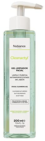 NUBIANCE Cleanactyl Gel Nettoyant Visage Purifiant & Hydratant 200 ml