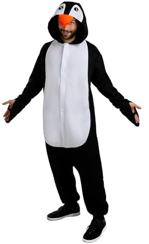 Funidelia Disfraz de pingüino onesie para adultos, Animales, Polo Sur - Traje para adultos para fiestas, Carnaval y Halloween - Talla L-XL