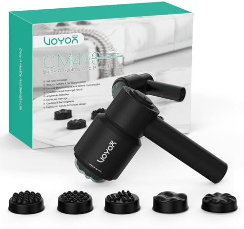 VOYOR-HEALTH Cellulite Massagegerät Handgehaltenes Elektrisches Massagegerät Linderung und Entspannung von Muskelschmerzen für Nacken, Schulter, Bauch, Taille, Oberschenkel CM410 (Schwarz)