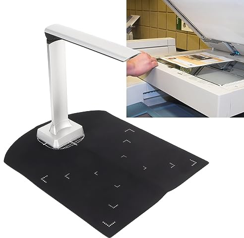 12 MP-dokumentskanner, bärbar USB-bokskanner med OCR-funktion, HD-kamera och LED-ljus, textigenkänning, Doc-skanner med projektion och videoinspelning, lätt att använda