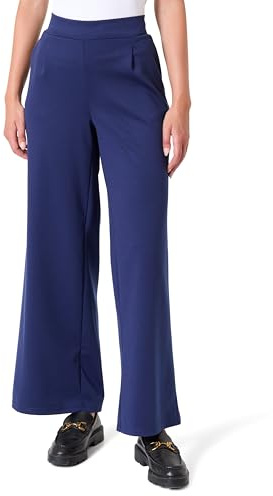ICHI Ihkate Sus Long Wide Pa2 Pantalones Informales de Negocios, 193933/Medieval Blue, L Mujeres