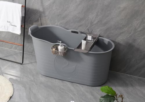 Mobile Bathtub, Ideal for The Small Bathroom, 122x54x59cm, Stylish and Atmospheric. (122cm, Grey)