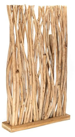 DESIGN DELIGHTS RAUMTEILER Tekea | Teakholz, 130x80 cm, Hellbraun | Äste Paravent, Wurzelholz Trennwand, Holz Sichtschutz, Treibholz Raumtrenner, Dekoobjekt