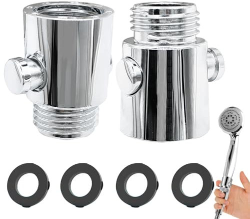 Alethron 2 Stück Wasserstopper Dusche Absperrventil Wasserdurchflussregelventil Stoppfunktion Duschkopf, Ventil zur Mengenregulierung, Wasserabsperrventil in Universalgröße Durchflussbegrenzer