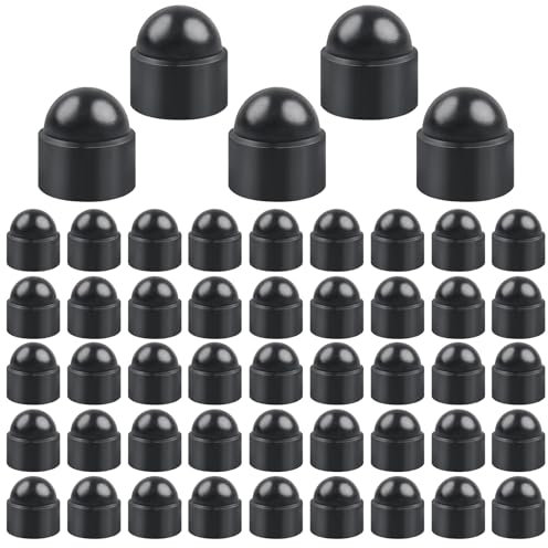 50 Stück Abdeckkappen für Schrauben,Schraubenabdeckung,Schraubenkappen M8,Schwarz Sechskant Schutzkappen M8,Schützende Schraubenköpfe,für Schrauben und Muttern