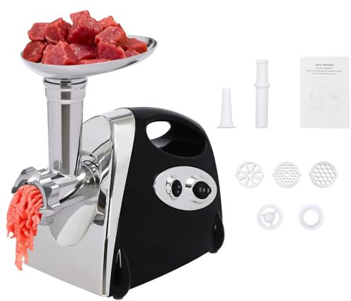 Electric Meat Grinder 800W, Food Grinding Mincing Machine with 3 Different Grinding Plates, Kibbe-Making Tool,Sausage-Stuffing Tube,Sausage Maker Kit for Home Use & Commercial Using