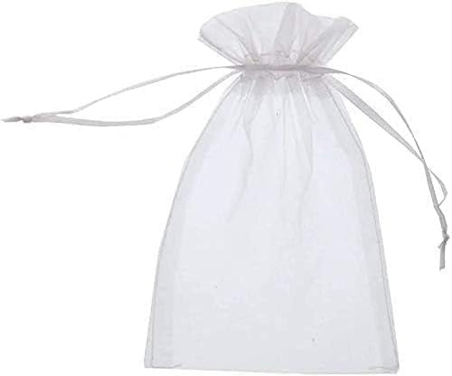 DAHI 13 x 18 cm Sacchetti Organza Bianco, 100pz Sacchetti Regalo in Organza, Sacchetto Tulle Confetti, per Gioielli, Matrimoni, Festa, Natale Regalo