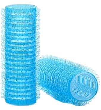 Bigodini for parrucchieri, bigodini for capelli, bigodini con gancio autobloccante, bigodini senza calore, bigodini for parrucchieri, bigodini jumbo adesivi for lo styling dei capelli (blu, 15 mm)(Blu
