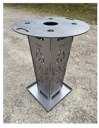 Feuerkorb 80cm + Grillplatte + Ascheschale, Feuertonne, Feuerschale, Grilltonne, Ofen, Terassenofen, Grill