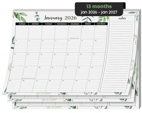 2026 Year Desk Calendar 11 x 8.5 Desktop or Wall Planner, Tear-Off Pad for Easy Planning, Includes a Notes Section To Do's Monthly Tasks for the Year of 2026 | Runs from January 2026 - January 2027