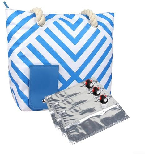 Rafraîchisseur à vin fonctionnel avec isolation rembourrée pour longues sorties et rassemblements (bleu diamant)