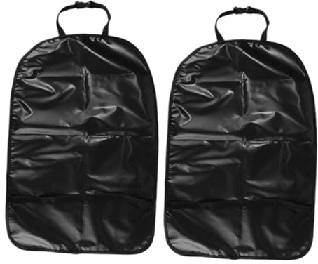 BESTonZON Protector de Respaldo de Asiento de Coche 2 Piezas Negro, Resistente la Suciedad y Fácil de Limpiar