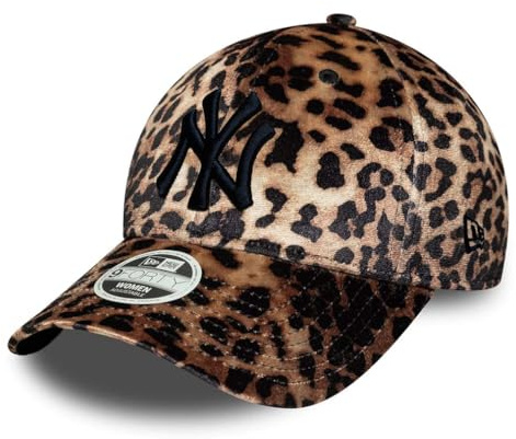New Era Gorra de piel de leopardo de terciopelo MLB 9FORTY New York Yankees Black Logo