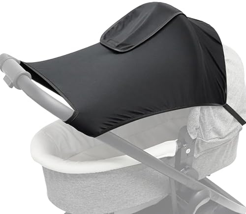 Universal Buggy Pram Sun Shade Cover with Viewing Window Baby Sun Protection Pushchair Sunshade Elastic Travel Buggy Canopy Soft Stroller Sunshade Breathable Blackout Canopy Sun Protection Cover