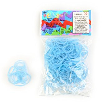 Elastiques Rainbow Loom Bleu A Paillettes