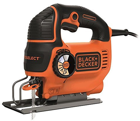 BLACK+DECKER KS801SE-QS Scie sauteuse pendulaire filaire - 550W - Profondeur de coupe : 5 mm métal et 80 mm bois - 2 lames