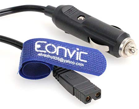 Eonvic 12V DC 2 Pin Lead Cable Plug Wire for Car Cooler Cool Box Mini Fridge (1.5M)