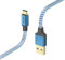 Hama Reflective Ladekabel und Datenkabel (USB-A Stecker auf USB-C, USB 2.0, vergoldet, 480 MBit/s, 20 V, 3 A, Kabellänge: 1,5 m) Blau