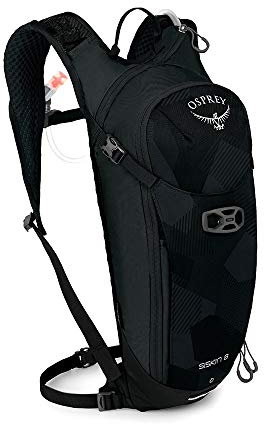 Osprey Siskin 8 Trinkrucksack für Männer, mit Hydraulics™ LT 2,5-Liter-Trinkblase - Obsidian Black (O/S)