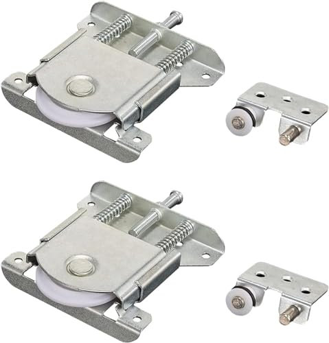 Huianpen 2 Paires Roulette Porte Coulissante Placard,Roulette de Coulissante,Rouleau Placard,Meubles Roues Coulissante,pour Armoires, Fenêtres, Portes Coulissantes (Argent)