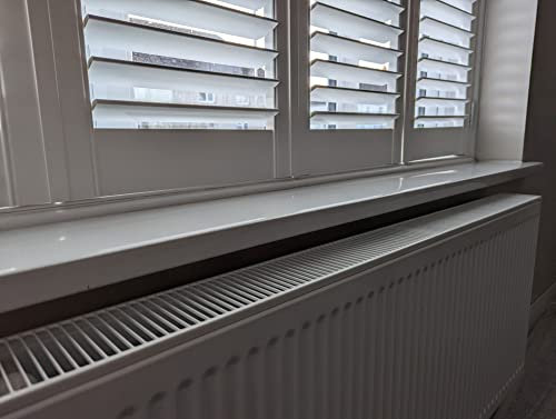 White UPVC Window Board/Cill Cover 2m Long 9mm Thick Including End Cap Plastic Window Sill Capping (200mm Depth)