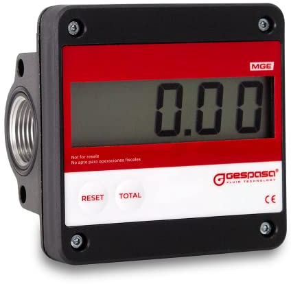 GESPASA - MGE-110 Cuenta litros / medidor para gasoil y lubricante, alta precisión ±0,5 %con caudal de hasta 110L/min