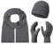 Rock Creek Winter Mütze mit Bommel Schal Set Geschenkset Wintermütze Winterschal Winterhandschuhe Herrenmütze Damenmütze U-104 Dunkelgrau Einheitsgröße