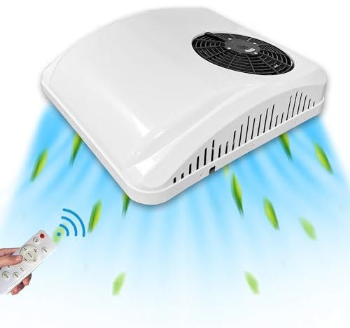 Aspligo 12 V Dach-RV-Klimaanlage, elektrisch, Parken, DC-Klimaanlage, 12 Volt Wechselstrom, 8800BTU, passend für Wohnmobil, LKW, Wohnmobil, Anhänger, Wohnmobil, Wohnmobil, Wohnmobil, Wohnmobil,