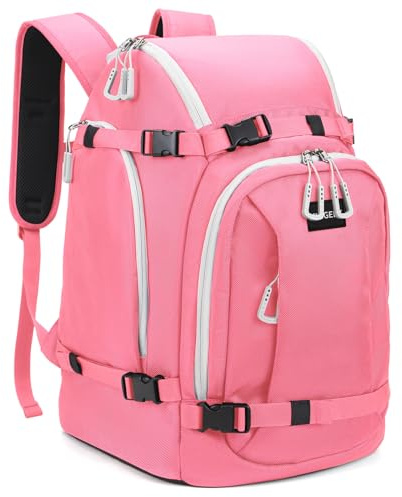 MIGGEEY Borsa per scarponi da sci con scomparto per casco e scomparto per stivali [50 l], zaino da sci con tasca per casco, borsa da sci con funzione di tracolla e spazio per accessori da sci