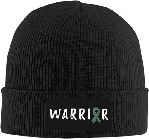Oudrspo Beanie-Mütze mit Aufschrift „Warrior Bipolar Awareness, weich, warm, Winter-Kopfbedeckung, Strickmütze mit Bündchen für Männer und Frauen