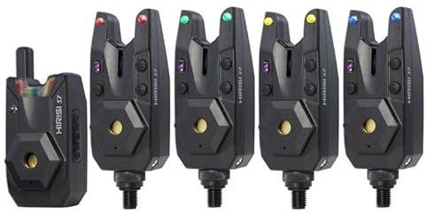 Hirisi Tackle Funk Karpfenangeln Alarmset wasserdichte Bissanzeigeanzeige Karpfen Angelausrüstung Angelzubehör (FBA-S7-4)