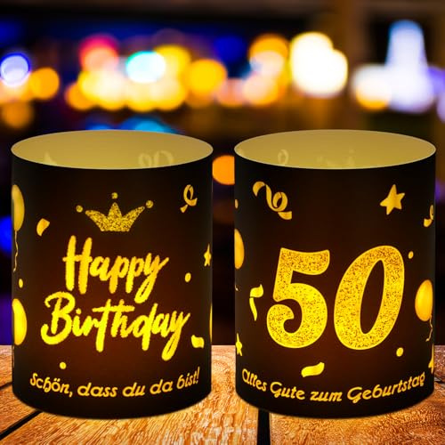 Xialvyu Decorazione da Tavolo per 50° Compleanno, Donna e Uomo, 12 Pezzi, Decorazione da Tavolo per 50 Anni, Regalo per Uomini e Donne, Adatto per Candele Tealight