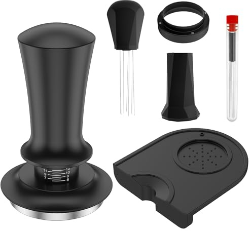 Guniata Juego de 2/5 prensadores de café de acero inoxidable, 51 mm con escala para cafés perfectos y amantes del café (5 unidades)