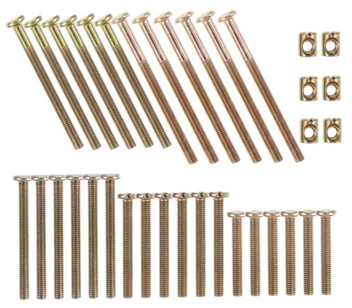 Ciieeo Kit Surtido De Tornillos Para Muebles y Cunas M6, Tuercas y Pernos De Acero Galvanizado, Juego De 50 Piezas Para Montaje y Reparación De Cuna y Marco De Cama