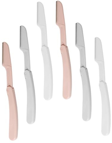 VALICLUD Faltbarer Augenbrauenrasierer 6 Stück Rostfreier Edelstahl Präziser Trimmer Für Damen Tragbar Für Reisen Und Tägliche Pflege