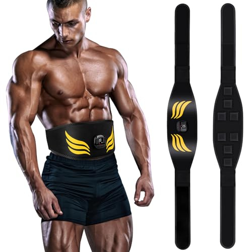 Relassy EMS - Aparato de Entrenamiento Abdominal eléctrico, con 10 Modos y 30 intensidades, indicador de Consumo de calorías
