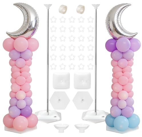 TUZHE Supporto per Colonne di Palloncini Set, Supporto per Palloncini Regolabile in Altezza 2m per Matrimonio, Compleanno, Baby Shower, Festa di Laurea (Senza Palloncini)