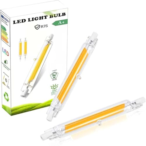 Hsientpe Lot de 2 Ampoules LED R7S 118mm Dimmable 20W Équivalent à 200W Halogène - Sans Scintillement, Blanc Chaud 3000K 2000LM, Faisceau 360°, AC 220-240V