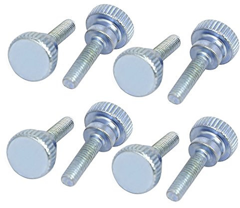 sourcing map 8 Stück M4x16mm Flacher gerändelter Kopf Vollgewinde Daumenschrauben Verschluss DE de