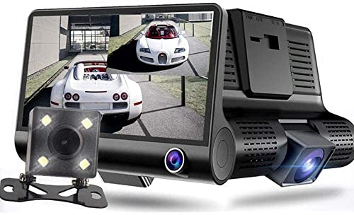 MASO Videoinspelare för bilen 3 sätt 1080 P streck kamera fram och bakifrån video 10 cm bil DVR-videoinspelare
