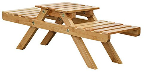 Awayhall Blumentreppe Blumenstiel Fleischiger Blumentopf Gestell Blumenregal Gartenregal Blumenbank Pflanzentreppe Pflanzenregal Holzboden Multilayer Faltbarer Blumenständer Balkon 2 Stufen Bambus