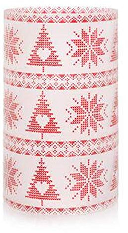 Yankee Candle Mountian Holiday Red Nordic Frosted Kerzenhalter, Metall, Mehrfarbig, 20,1cm
