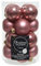 Kaemingk Weihnachtskugeln Glas 35mm x 16 Stück kleine Christbaumkugeln samtpink