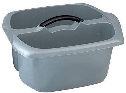 Addis 518523 Eco - Organizador de limpieza de plástico 100% reciclado con doble compartimento y asa, color gris claro, 9 litros