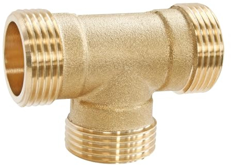 SOMATHERM FOR YOU, Té laiton à visser triple mâle 20/27 - Sachet de 2 pièces - Raccord plomberie pour eau chaude/froide - Compatible avec tous raccords laiton filetés