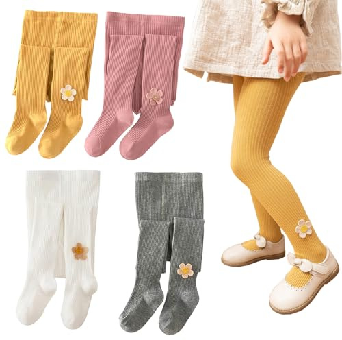 Leggings de punto para niñas pequeñas, paquete de 2 pantalones para niñas pequeñas, mallas de bebé, longitud al tobillo, multicolor, tallas en 2-9 años, 4-5 años