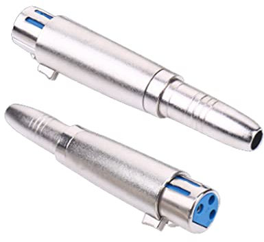 Alnicov 2PCS 3-Pin XLR to 1/4 Adapters 3 Pins XLR Female to 6.35mm Female Mono Plug Socket Conversion Connector