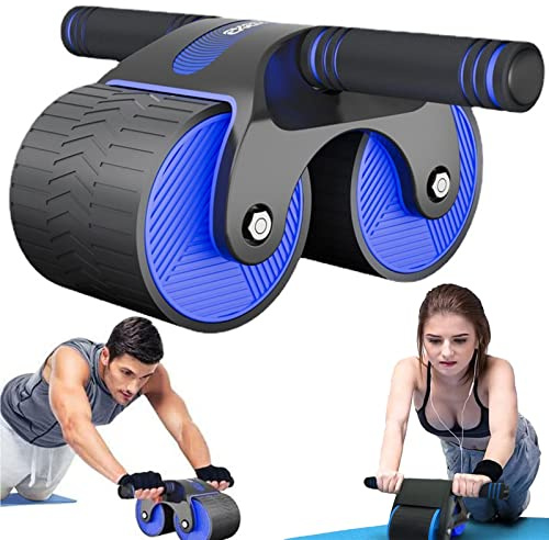 Longzhuo Ab Roller Ruota Attrezzatura allenamento, Rullo Addominale Fitness Ruota Addominale a Rimbalzo Automatico Addestratore ab regolabile, Esercitatore addominale domestico per Principianti.