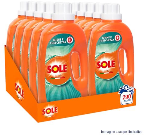Sole Detersivo Lavatrice Igiene e Freschezza 58 Lavaggi, Formula igienizzante Contro Batteri e Cattivo Odore. Bi-pacco x 29 laggi di Detersivo Lavatrice Liquido Igiene e Freschezza